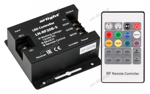 Контроллер LN-RF20B-S (12-24V, 288-576W, ПДУ 20кн) Контроллер LN-RF20B-S (12-24V, 288-576W, ПДУ 20кн)
