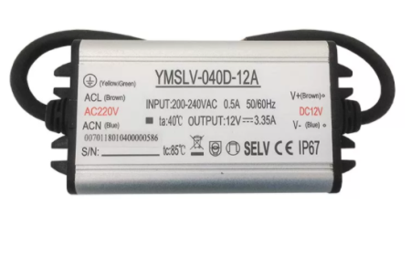 Блок питания 40Вт 12В IP67 алюминий