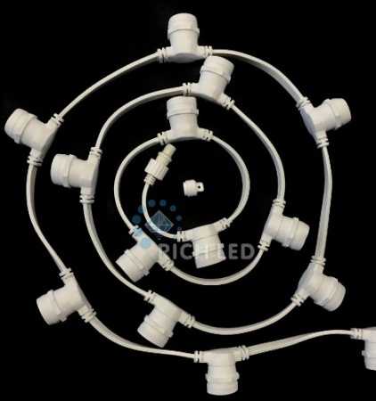 Белт-лайт 50 м, белый провод, статика, между лампами 20 см, патрон-резина 250 шт