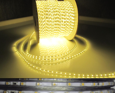 Двухпроводный светодиодный тейп лайт, 60 SMD теплый белый