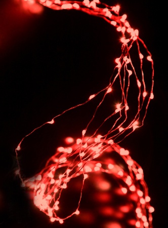 Светодиодная гирлянда "Роса", 12 V, длина 10 м, красный