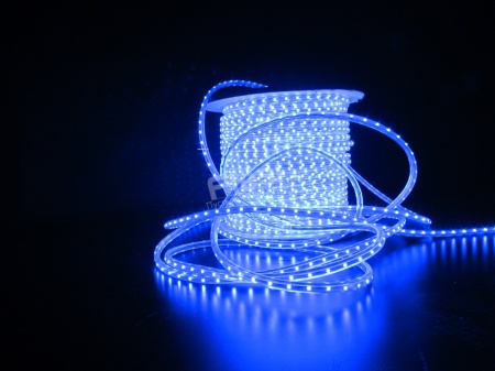 Двухпроводный круглый светодиодный дюралайт с флэш эффектом (мерцает каждый 6-й диод) синий Двухпроводный круглый светодиодный дюралайт с флэш эффектом (мерцает каждый 6-й диод) синий