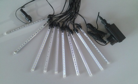 Гирлянда "Тающие сосульки "Мини" из 10 трубочек длиной 20 см холодный белый