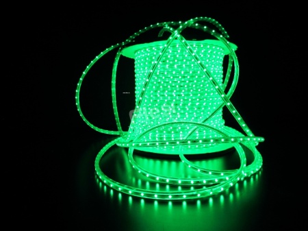 Двухпроводный круглый светодиодный дюралайт с флэш эффектом (мерцает каждый 6-й диод) зеленый Двухпроводный круглый светодиодный дюралайт с флэш эффектом (мерцает каждый 6-й диод) зеленый