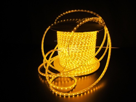 Двухпроводный Круглый Светодиодный Дюралайт Фиксинг  желтый